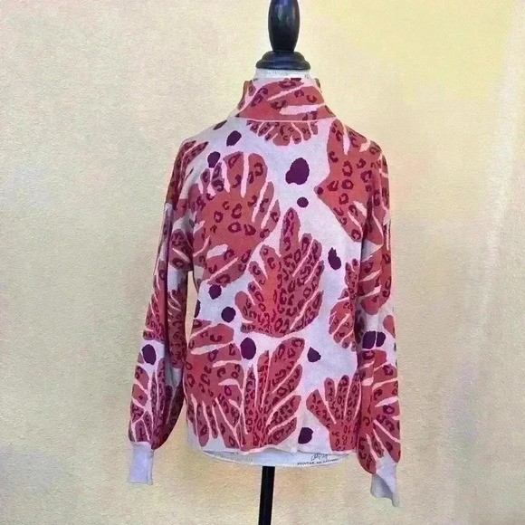 Fate- “Coral Palm” Print Mock Neck Sweater With Balloon Sleeves Small NWOT! - Picture 6 of 8